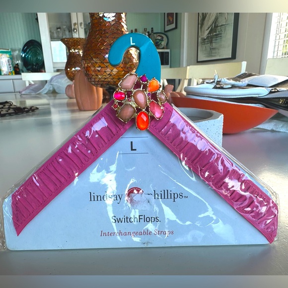 NWT. LINDSAY PHILLIPS SWITCHFLOPS  INTERCHANGEABLE SIZE LARGE - Picture 2 of 8